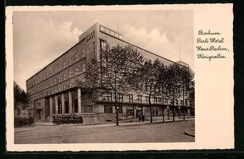 AK Bochum, Park-Hotel, Haus Rechen, Königsallee