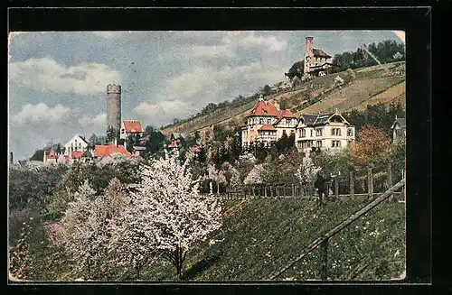 AK Ravensburg, Ortsansicht mit Turm