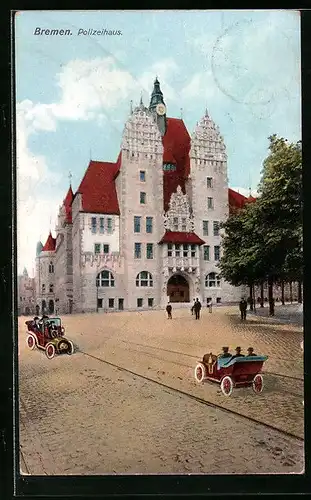 AK Bremen, Polizeihaus mit Autos