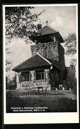 AK Loffenau i. Schwarzwald, Wirtschaft und Rasthütte Teufelsmühle, Gaststätte