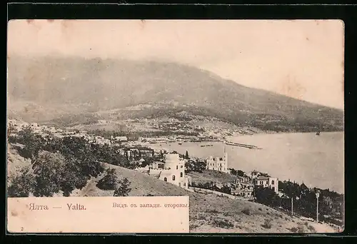 AK Yalta /Krim, Gesamtansicht aus der Vogelschau