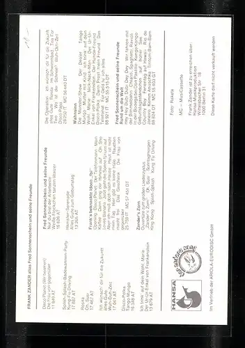 AK Musiker Frank Zander mit Autograph