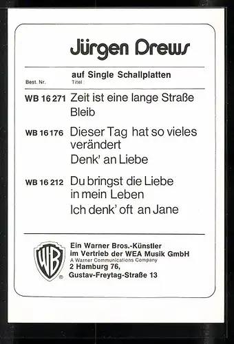 AK Sänger Jürgen Drews in Jeansjacke