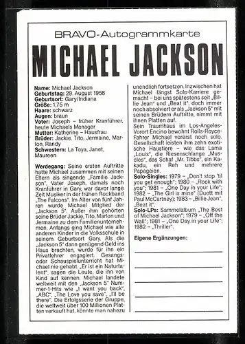 AK Musiker Michael Jackson