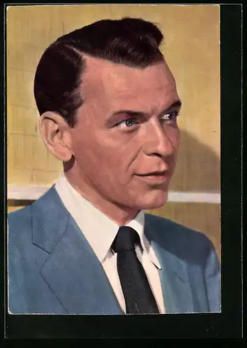 AK Sänger Frank Sinatra im blauen Anzug