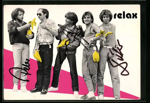 AK Musiker der Band Relax, mit Autograph