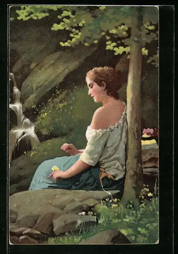 Künstler-AK Stengel & Co. Nr. 29044: Der Schmetterling nach Meyer von Bremen