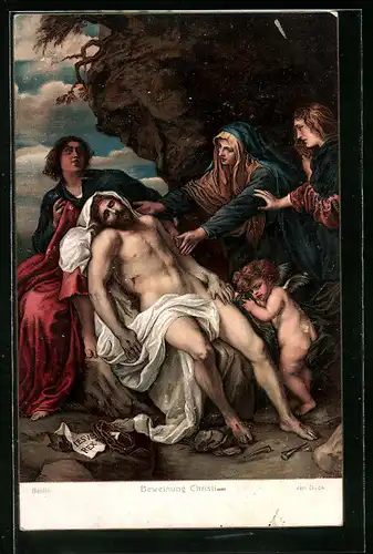 Künstler-AK Stengel & Co. Nr. 29737: Beweinung Christi nach Van Dyck