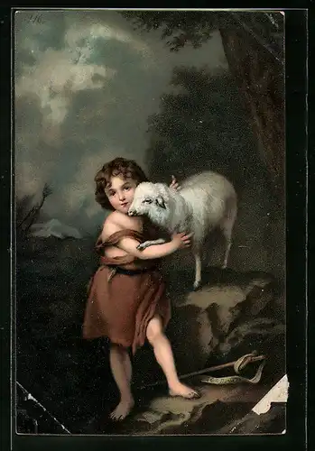 Künstler-AK Stengel & Co. Nr. 29943: S. John and the Lamb nach Murillo