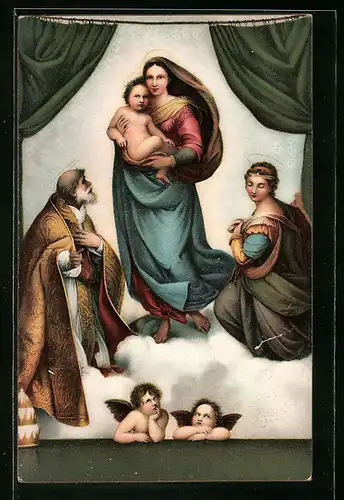 Künstler-AK Stengel & Co. Nr. 20712: Die Sixtinische Madonna nach Santi