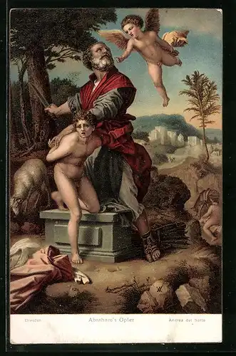 Künstler-AK Stengel & Co. Nr. 29653: Abraham`s Opfer nach Andrea del Sarto