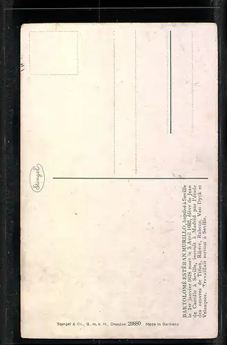 Künstler-AK Stengel & Co. Nr. 29880: La Bierge de Séville nach Murillo