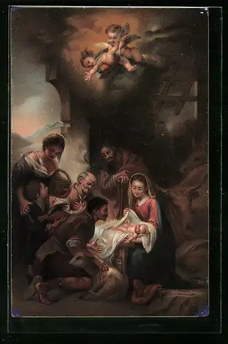 Künstler-AK Stengel & Co. Nr. 29002: El Nacimiento nach Murillo