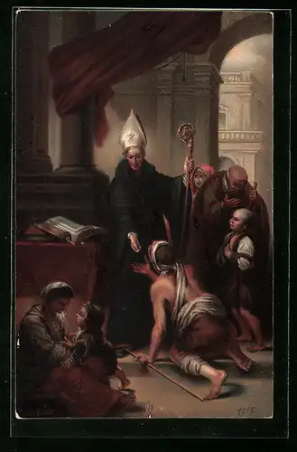 Künstler-AK Stengel & Co. Nr. 29001: Santo Tomas de Villanueva nach Murillo
