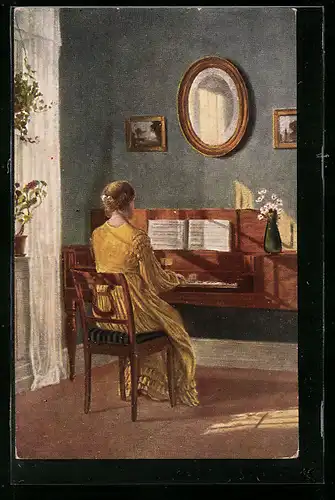 Künstler-AK sign. Alfred Broge: Alter Lieder, Dänische Kunst