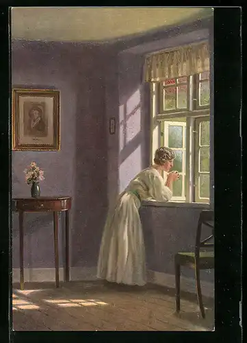 Künstler-AK sign. V. Krogh, Sommermorgen, Dänische Kunst