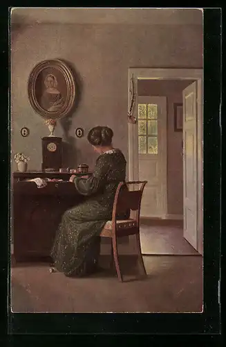 Künstler-AK sign. Alfred Broge: Stille Arbeit