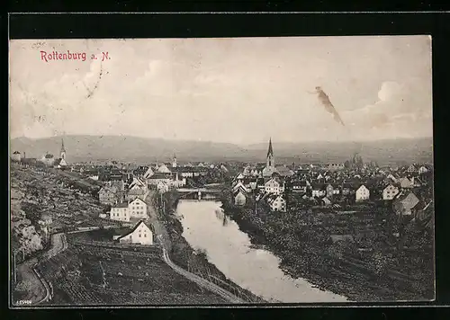 AK Rottenburg a. N., Ortsansicht aus der Vogelschau