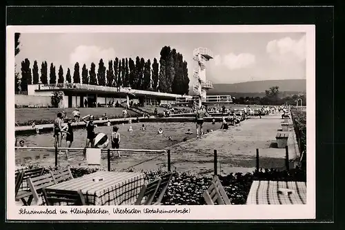 AK Wiesbaden, Schwimmbad im Kleinfeldchen