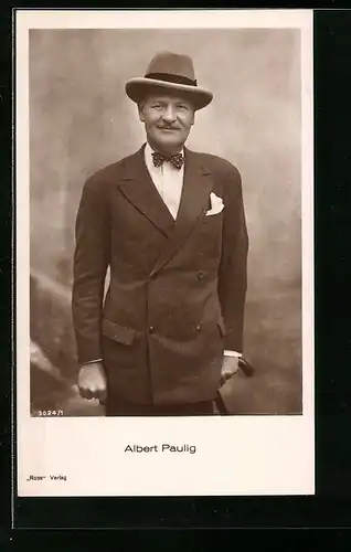 AK Schauspieler Albert Paulig mit Hut