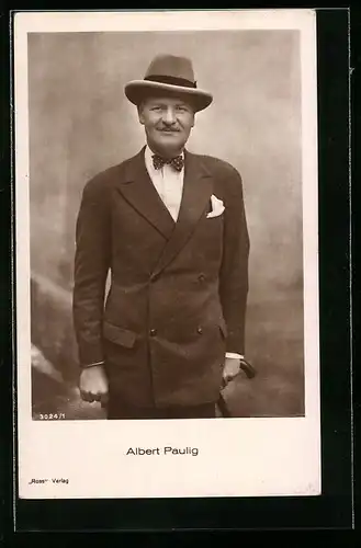 AK Schauspieler Albert Paulig mit Hut
