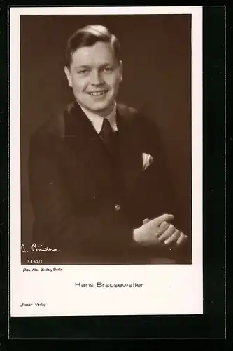 AK Schauspieler Hans Brausewetter im Anzug