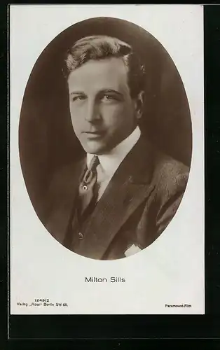 AK Schauspieler Milton Sills mit ernstem Blick