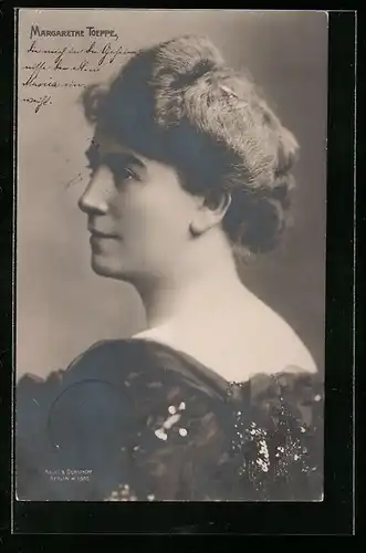 AK Schauspielerin Margarethe Toeppe mit Hochsteckfrisur