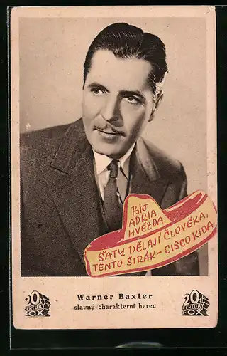 AK Schauspieler Warner Baxter mit freundlichem Blick