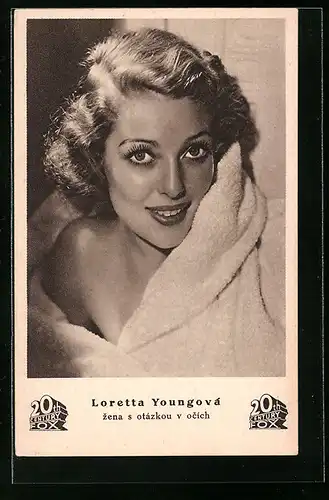 AK Schauspielerin Loretta Youngova mit freundlichem Blick