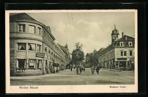 AK Weisser Hirsch, Bautzner Strasse mit Parkhotel