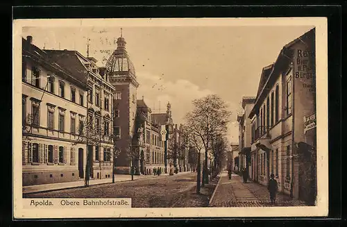 AK Apolda, Partie in der Oberen Bahnhofstrasse