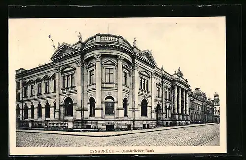 AK Osnabrück, Osnabrücker Bank mit Strasse