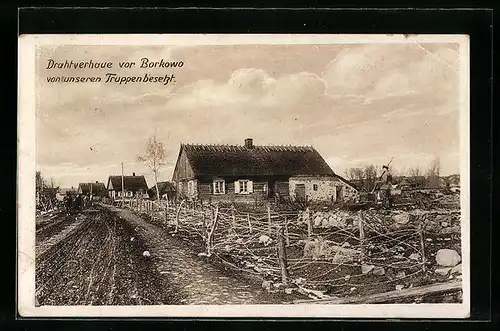 AK Borkowo, Drahtverhaue in der besetzten Ortschaft