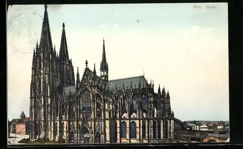 AK Köln, Dom mit Hauptbahnhof