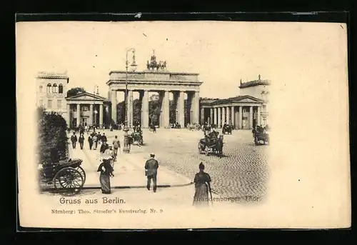 AK Berlin, Brandenburger Tor und Pariser Platz