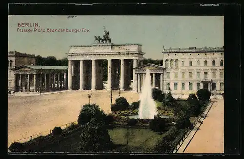 AK Berlin, Pariser Platz und Brandenburger Tor