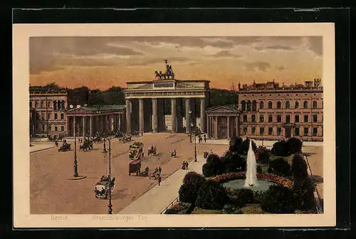 AK Berlin, Brandenburger Tor mit Pariser Platz