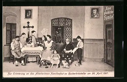 AK München, Arbeiterinnen-Familienfest im Hackerbräukeller 1907