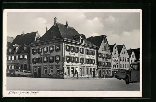 AK Ellwangen a. Jagst, Gasthof Goldener Fuchs mit Strasse