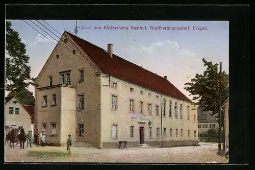 AK Grosshartmannsdorf, Klotzschens Gasthof