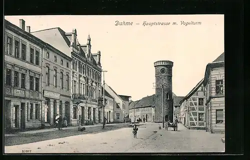 AK Dahme, Hauptstrasse mit Vogelturm