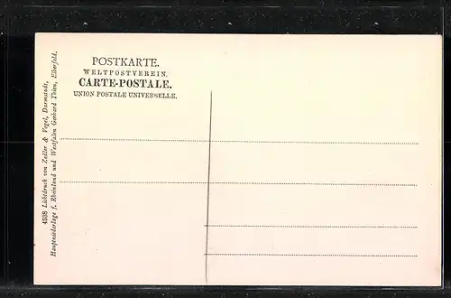 AK Caub, Zollstrasse mit Gasthaus Grünenwald