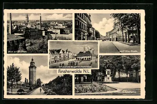 AK Finsterwalde i. N.-L., Strasse, Hindenburg-Platz