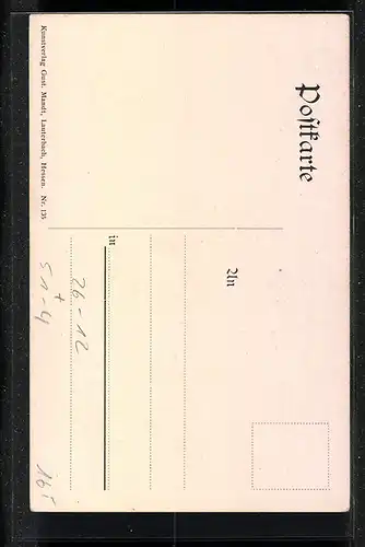 Künstler-AK Otto Ubbelohde: Passantin mit Bibel in hessischer Tracht