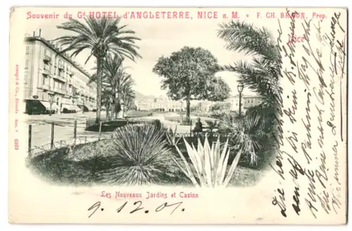 Relief-AK Nice a. M., Les Nouveaux Jardins et Casino