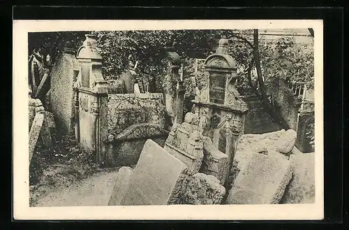 AK Prag, der alte Judenfriedhof