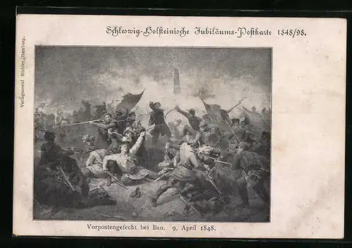 AK Vorpostengefecht bei Bau, 9. April 1848