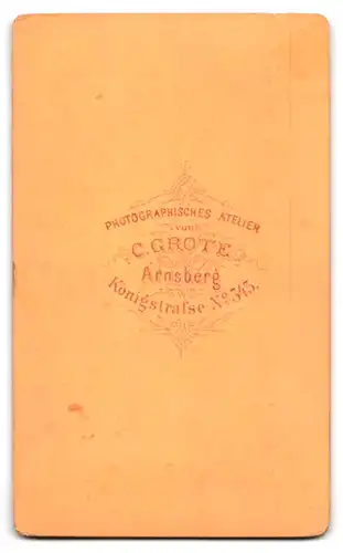 Fotografie C. Grote, Arnsberg, Königstrasse 343, bürgerliche Dame mit Spitzenkleid