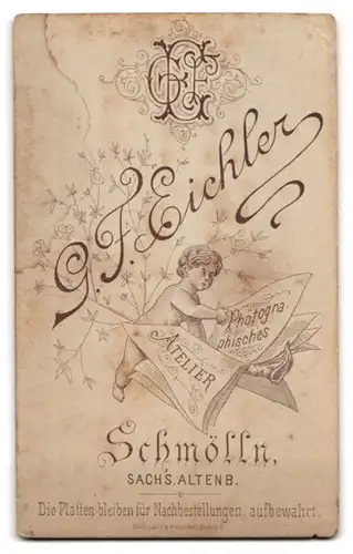 Fotografie G.F. Eichler, Schmölln, bürgerliche Dame mit Hochsteckfrisur